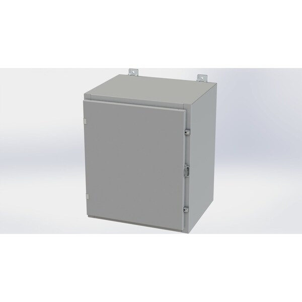 Clamps with Padlock Hasp Electrical Enclosures, 24 in H, 16 in D, 20 in W, NEMA 4, Carbon Steel